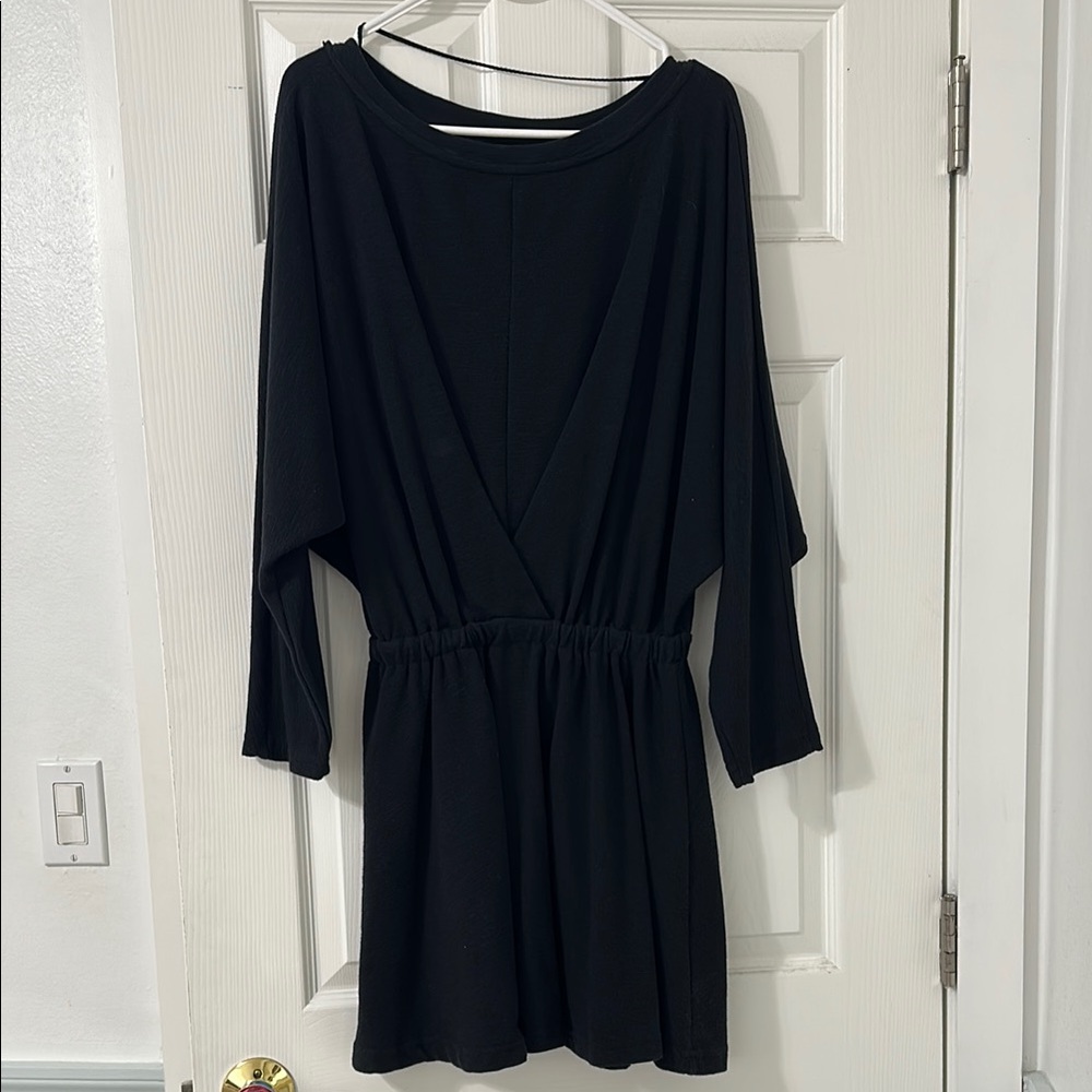 Free People Beach Black Long Sleeve Dress